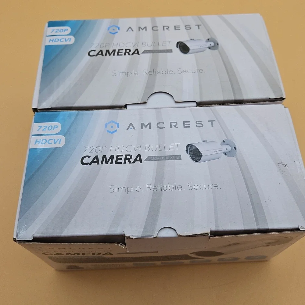 Lot Of 2 Amcrest‎ Security Cameras 720p HDCVI Bullet White Brand New